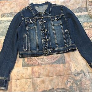 NWOT Maurices Dark Fade Thick Stitch Jean Jacket S